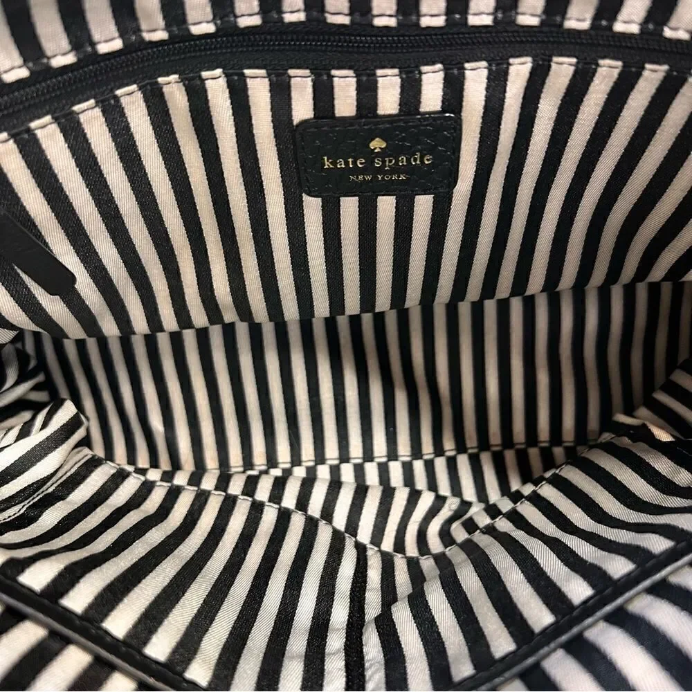 Kate Spade Black Pebbled Leather Tote with Tassel